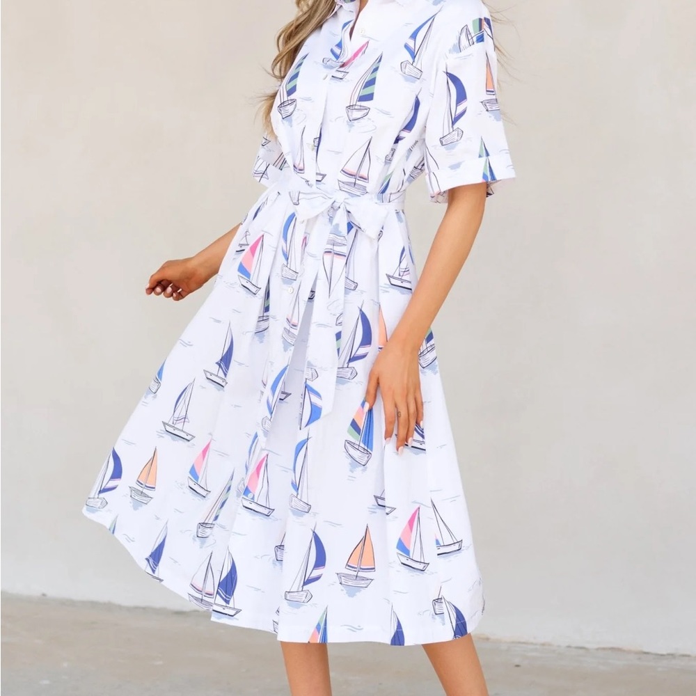 Palms Away Sailboat Dress